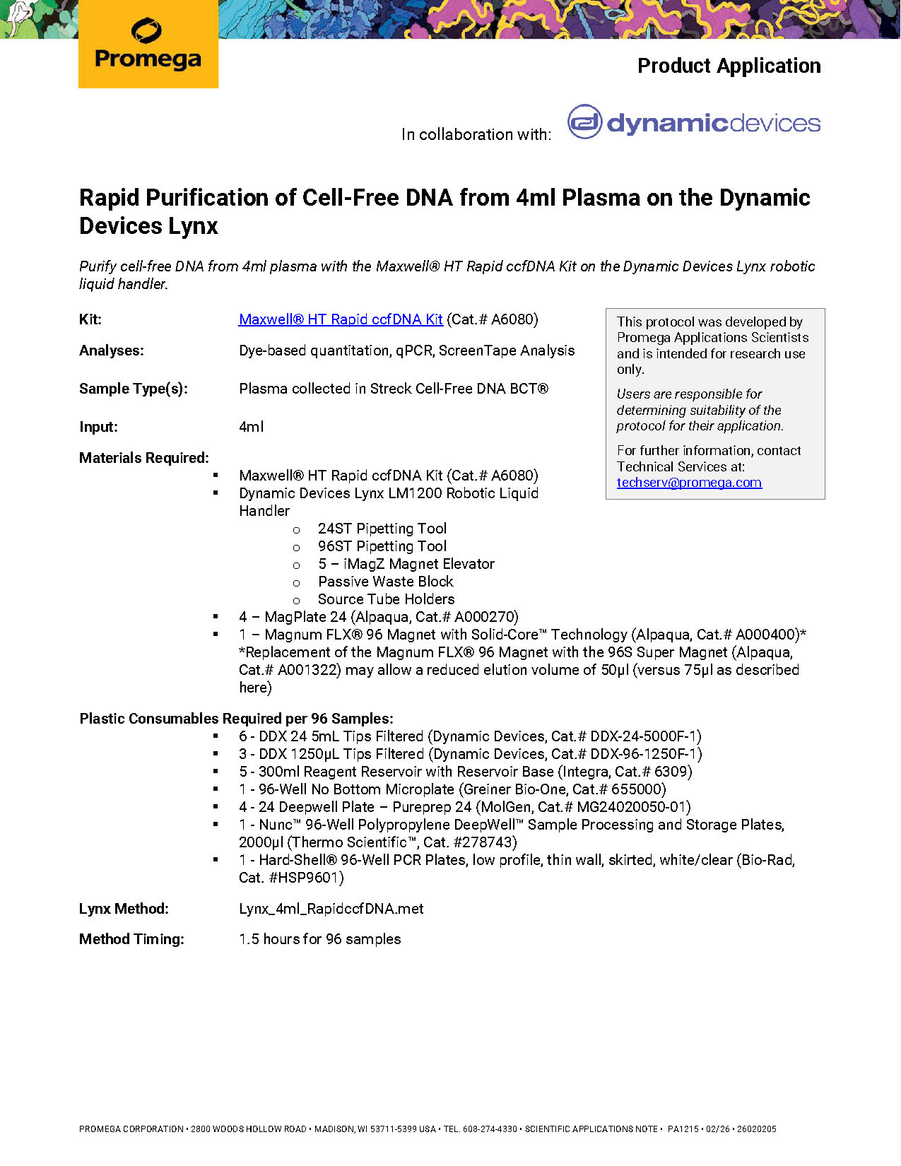 4ml Plasma Cell-Free DNA Maxwell HT Rapid ccfDNA-PA1215 in collaboration with Dynamic Devices (1)_Page_1 4ml Plasma Cell-Free DNA (Promega)